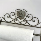 Grey Lattice Heart Kitchen Roll Holder