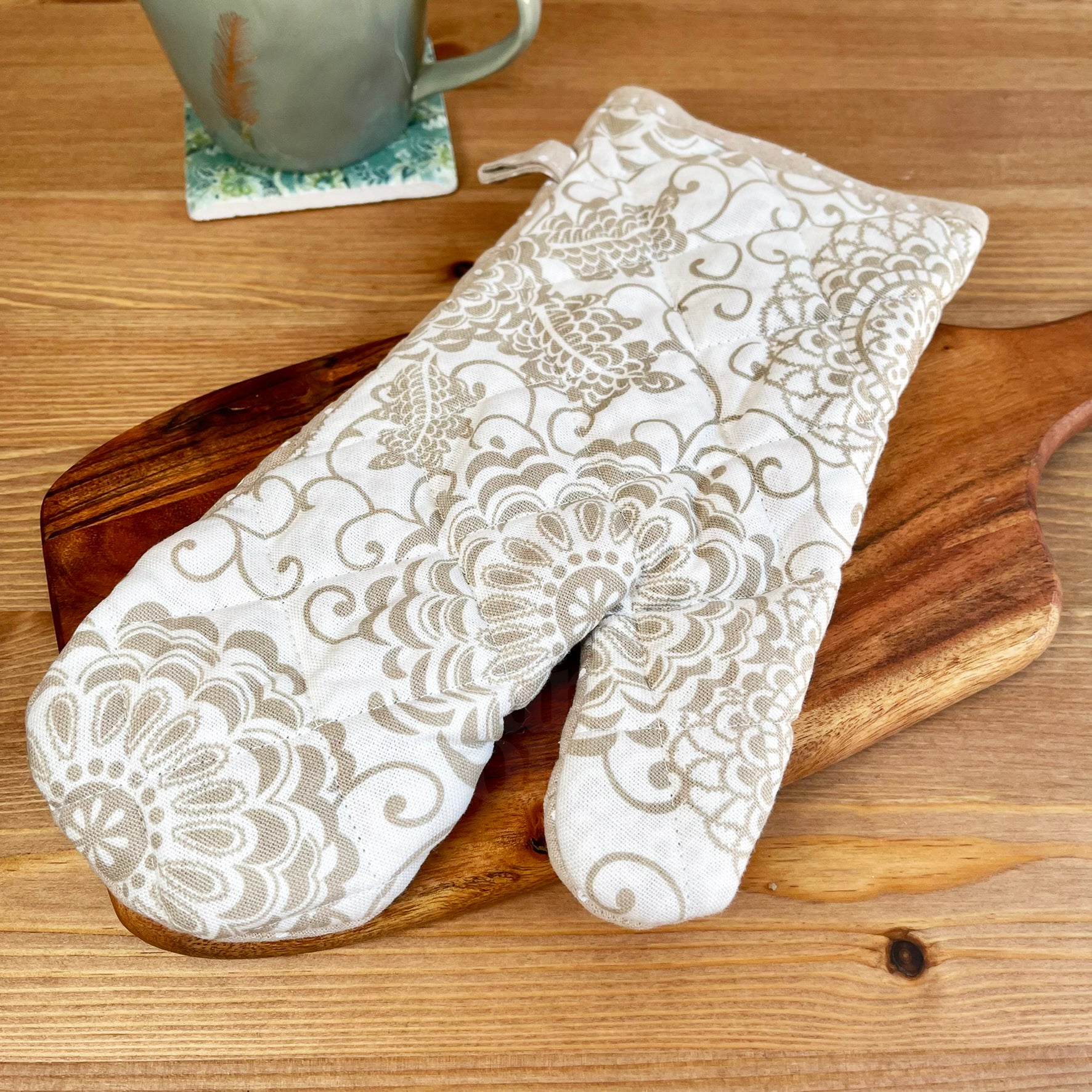 Spiralförmige Stulpen mit Blumenmuster, 2er-Set