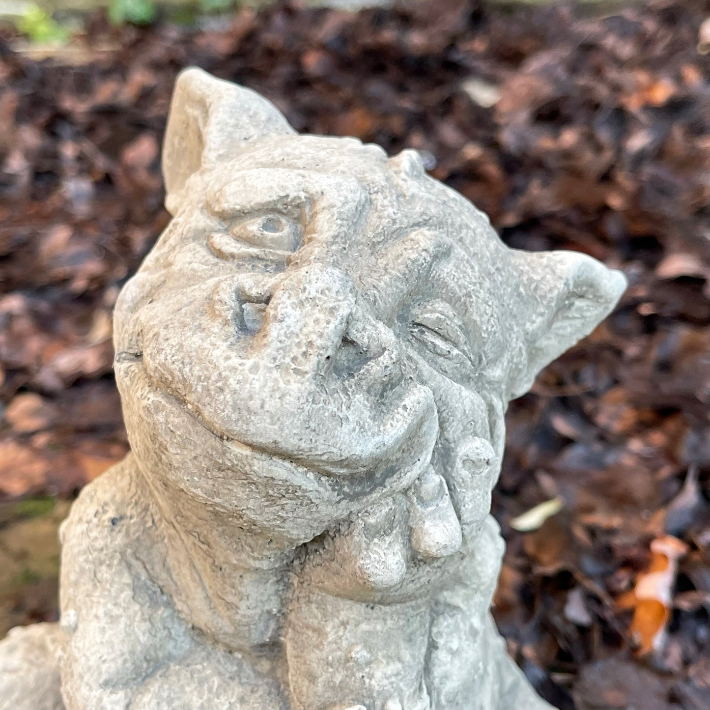 Stone Grumpy Dragon Sculpture