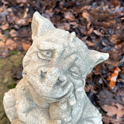 Stone Grumpy Dragon Sculpture