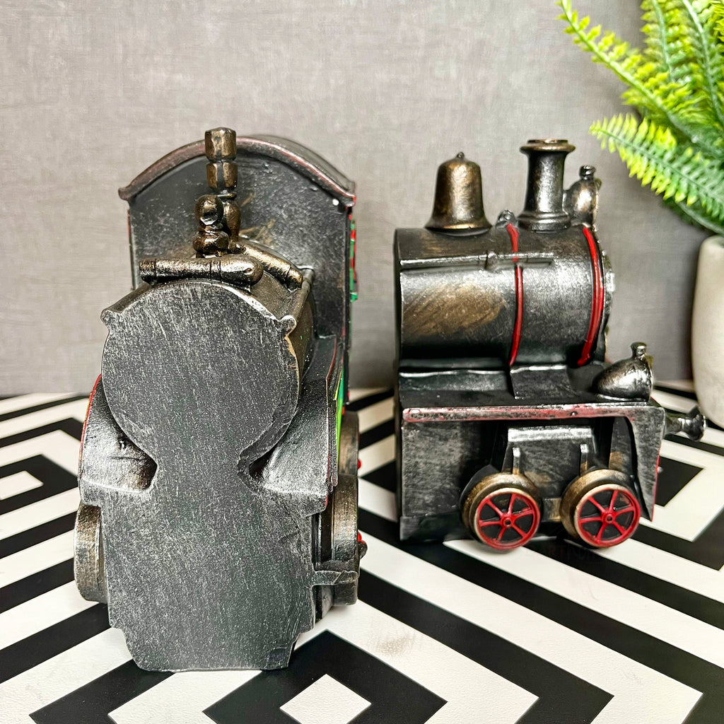 Resin Train Bookend Set
