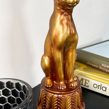 Gold Leopard Candlestick Holder