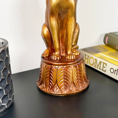 Gold Leopard Candlestick Holder