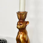 Goldener Leoparden-Kerzenhalter