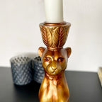 Goldener Leoparden-Kerzenhalter