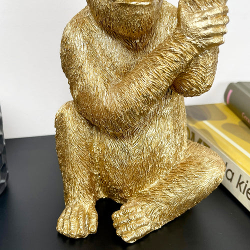 Gold Cheeky Monkey Ornament