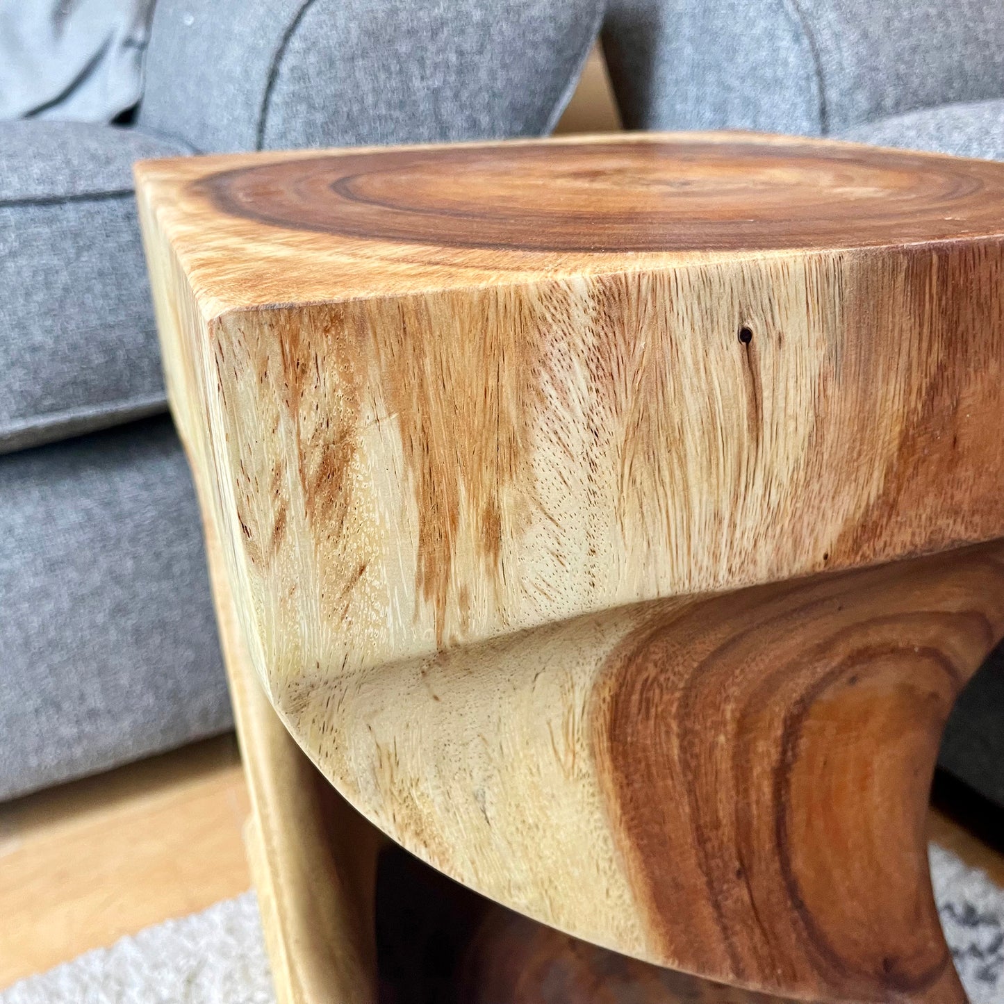 Indoor Twisted Teak Side Table