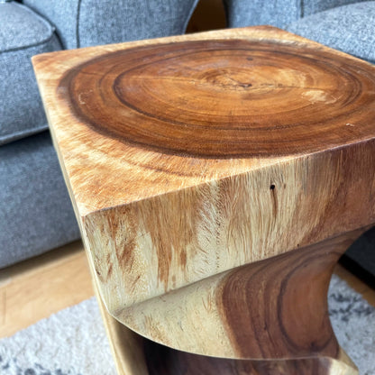 Indoor Twisted Teak Side Table