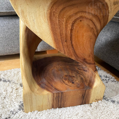 Indoor Twisted Teak Side Table