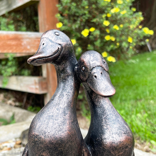 Paar Liebesenten-Ornament aus Kunstharz