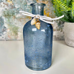 Set Of 3 Blue Glass Vases With Nautical Pendants