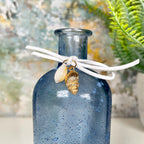 Set Of 3 Blue Glass Vases With Nautical Pendants