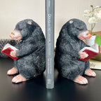 Black Reading Mole Bookends