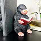 Black Reading Mole Bookends