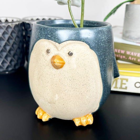 Speckled Penguin Plant Pot Cover