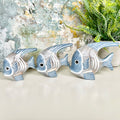 Set Of 3 Blue Angel Fish Ornaments
