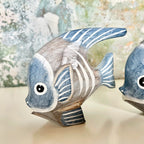Set Of 3 Blue Angel Fish Ornaments