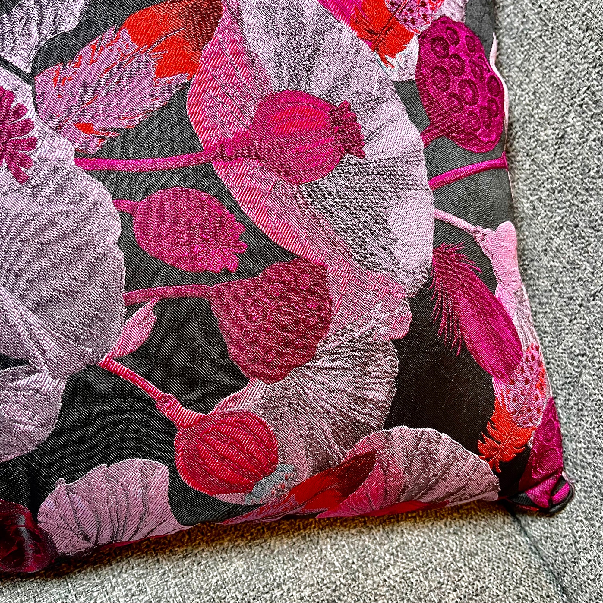 Square Pink Poppy Cushion