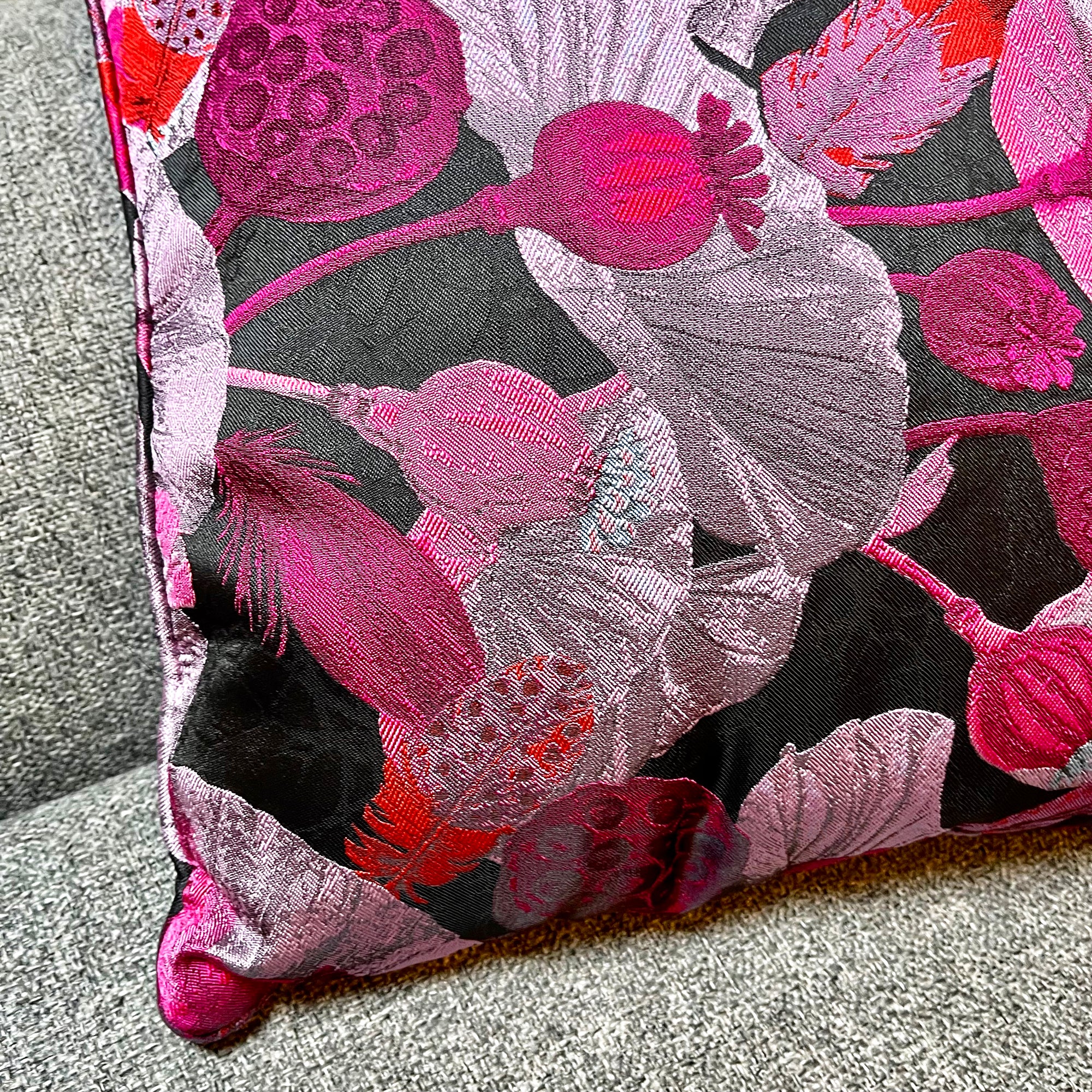 Square Pink Poppy Cushion