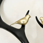 Black Stags Head With Gold Bird Decoration