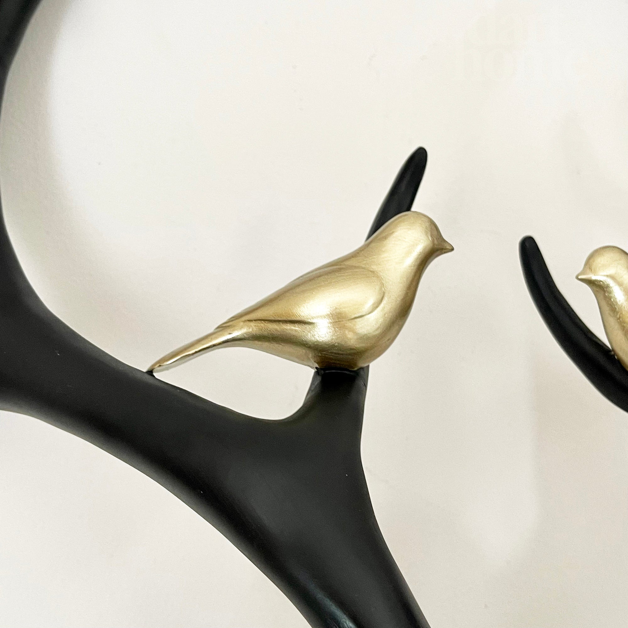 Black Stags Head With Gold Bird Decoration