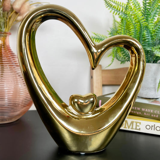 Gold Love Heart Ornament