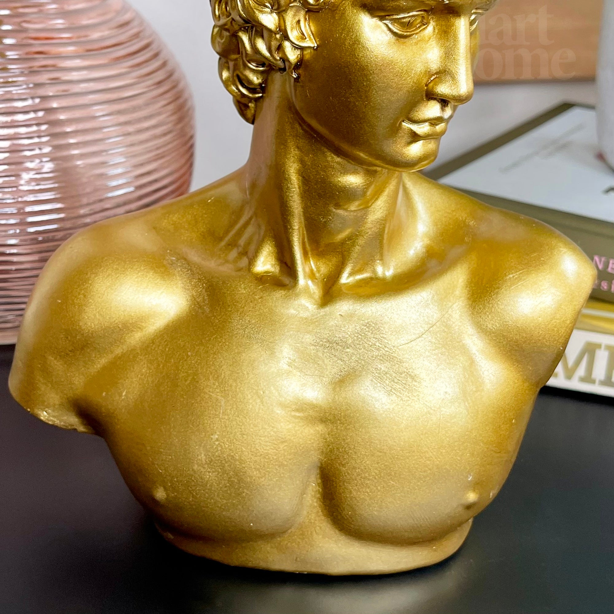 Gold Michelangelo David Bust Statue A