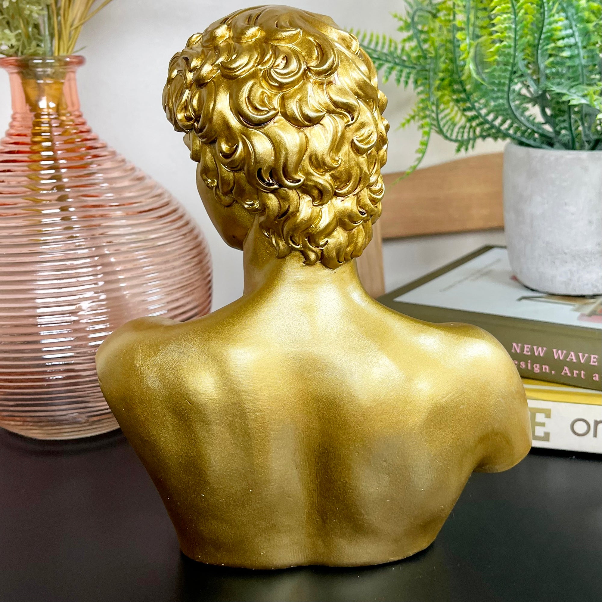 Gold Michelangelo David Bust Statue A