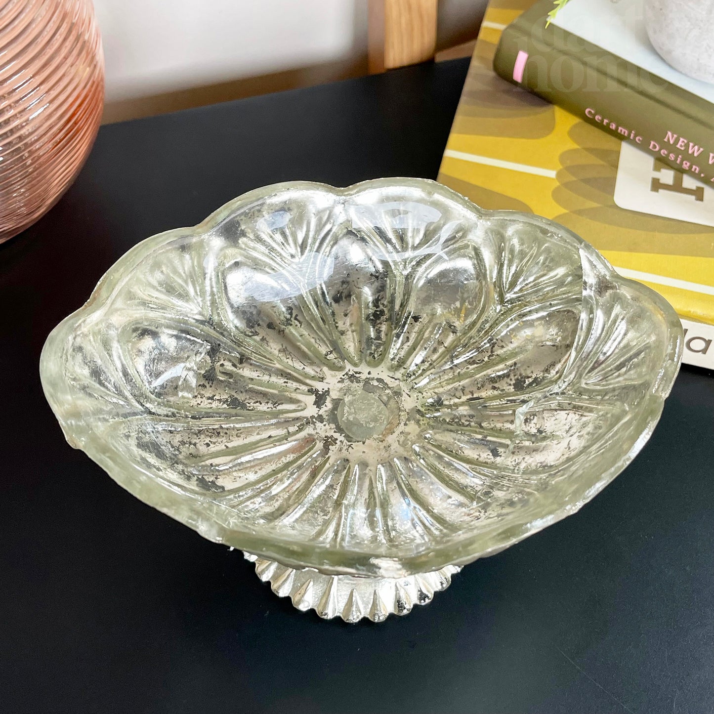 Mercury Glass Candle Goblet Bowl