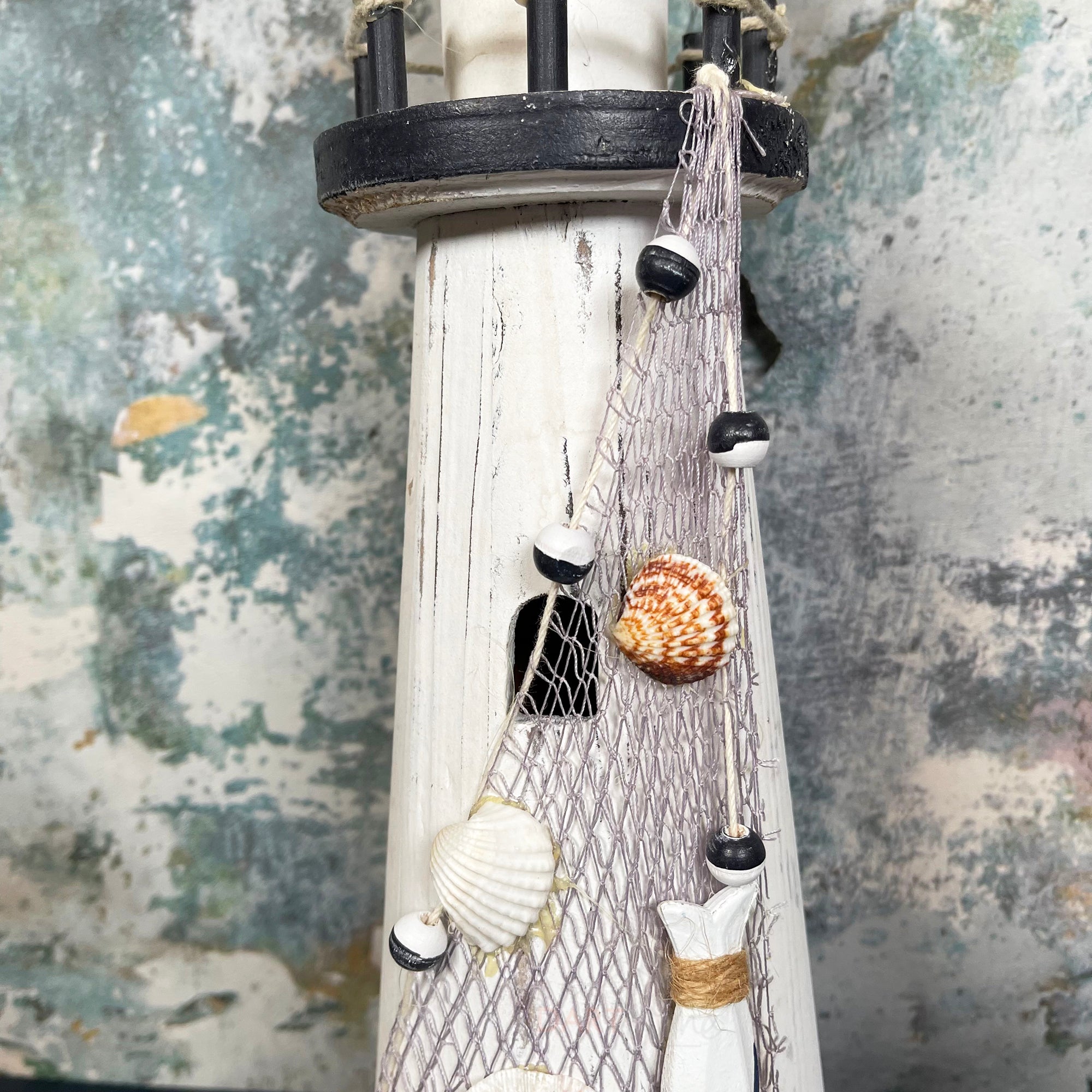 White Wooden Lighthouse Nautical Ornament