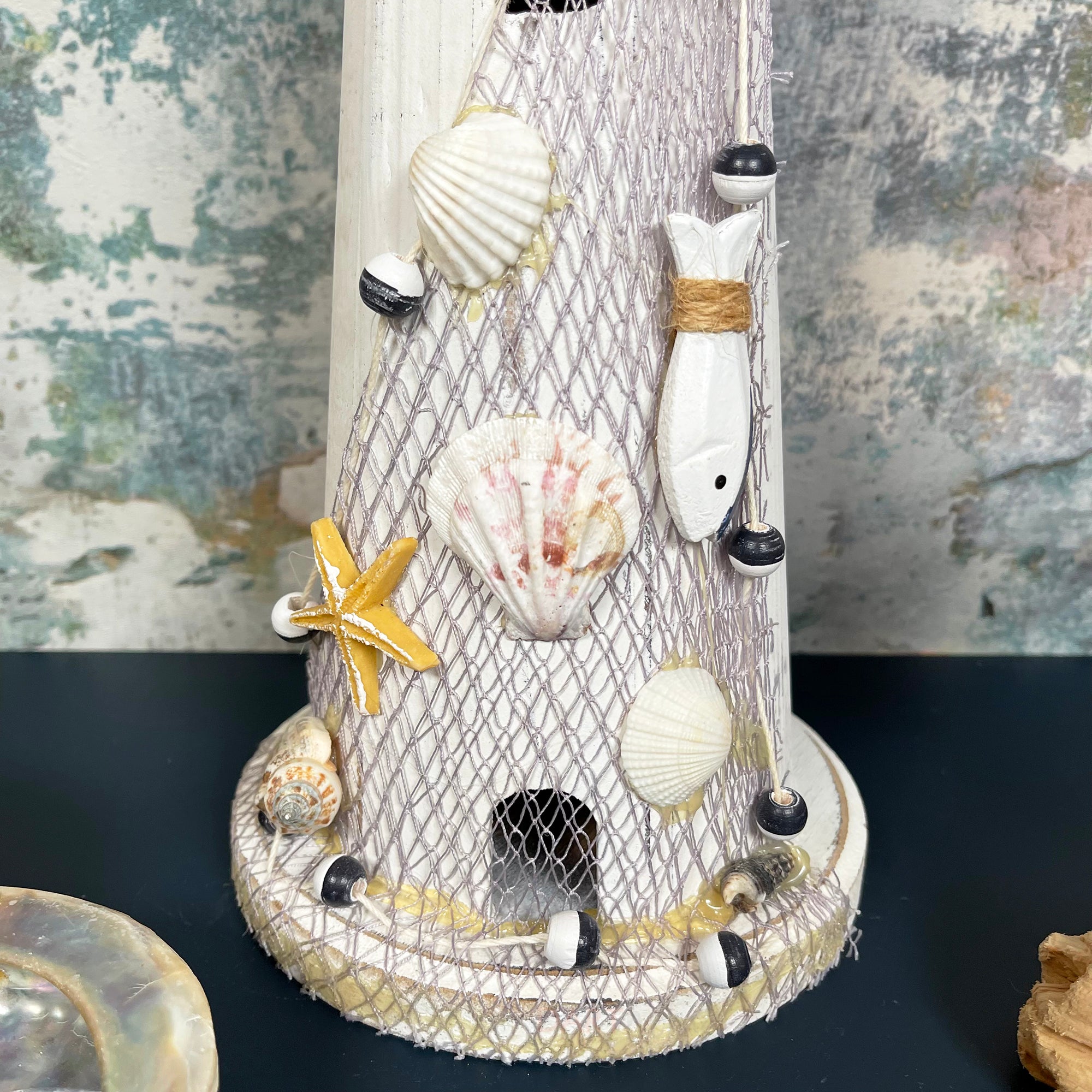 White Wooden Lighthouse Nautical Ornament