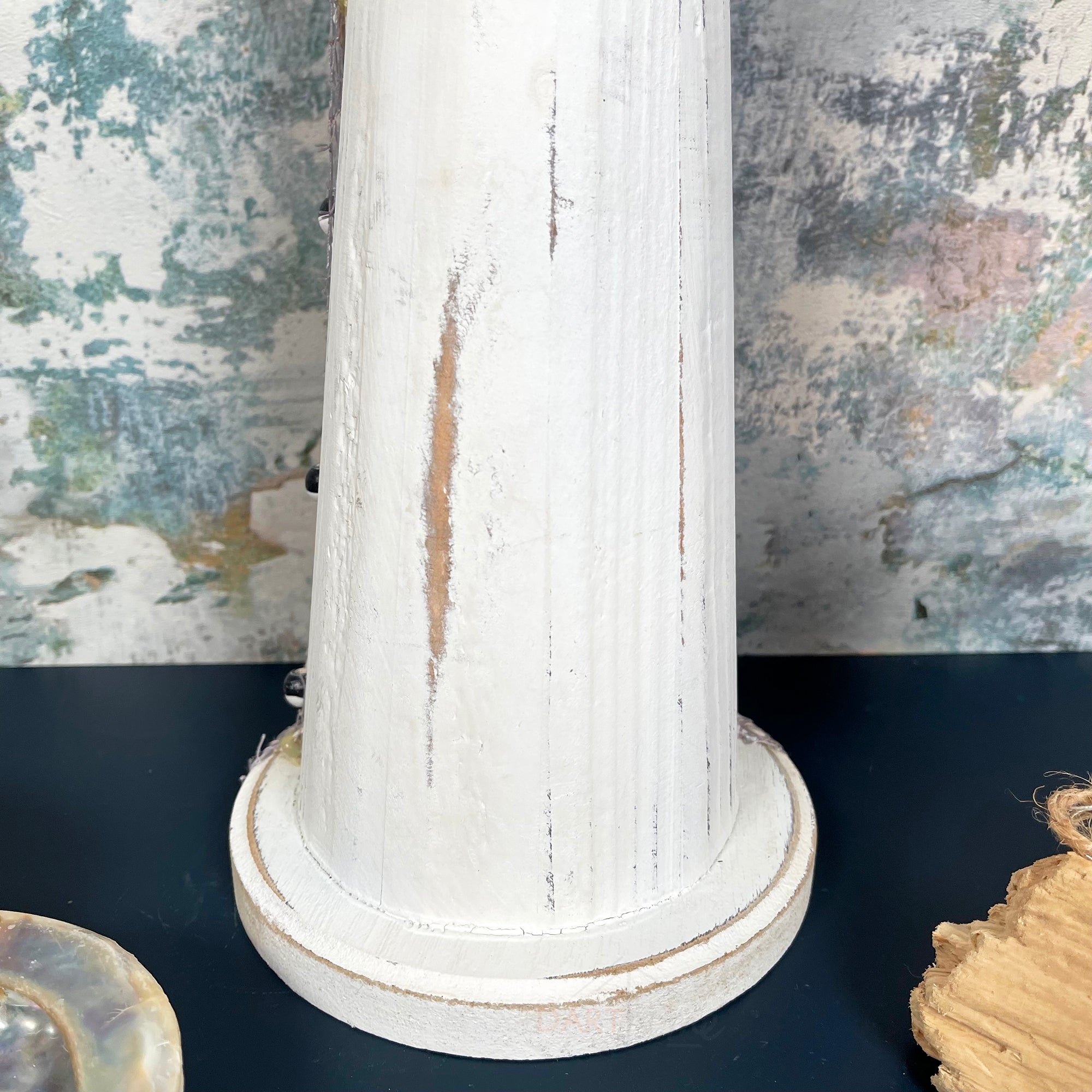 White Wooden Lighthouse Nautical Ornament