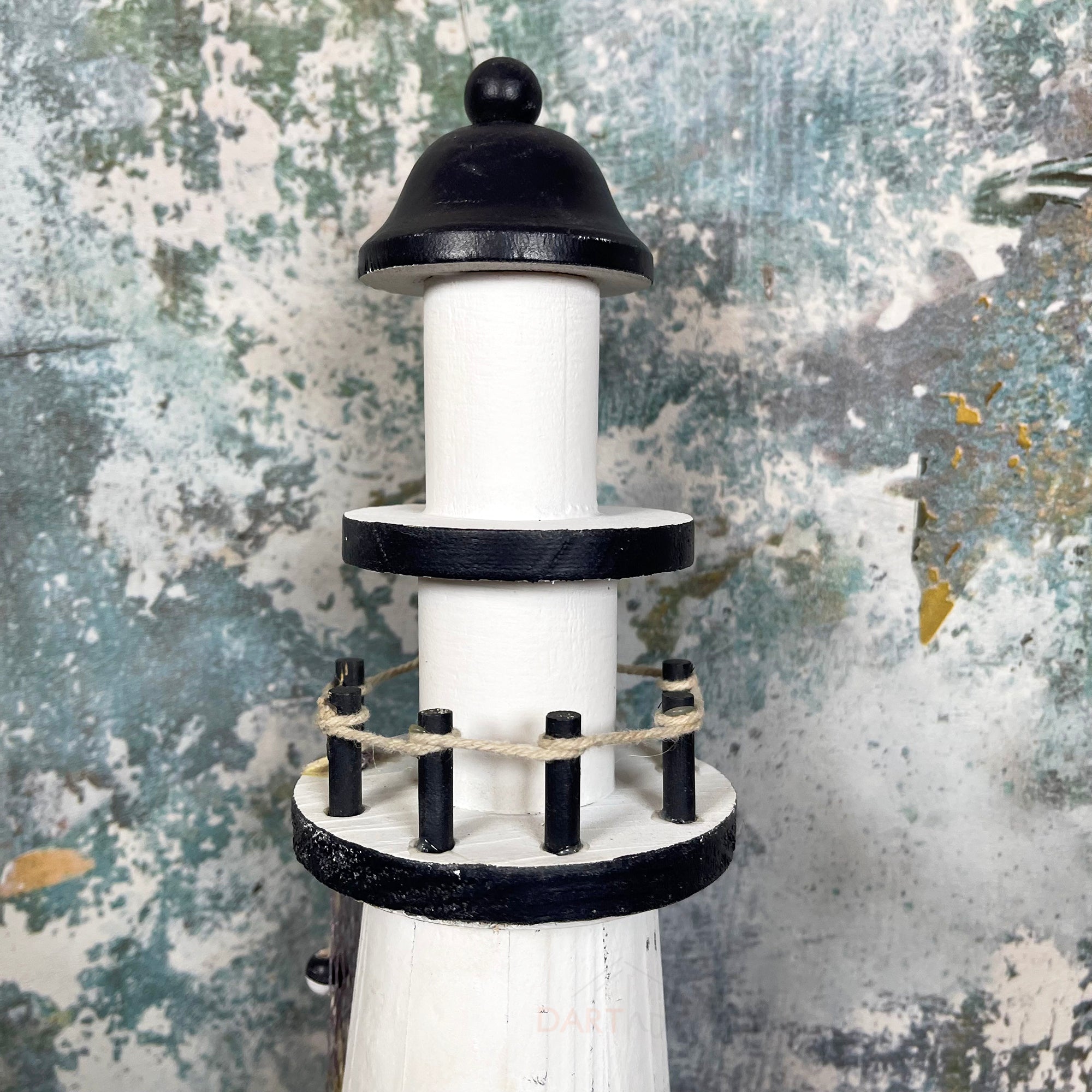 White Wooden Lighthouse Nautical Ornament
