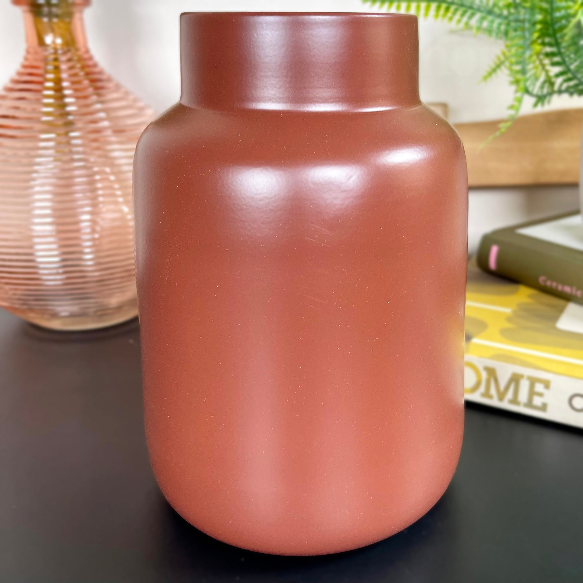 Red Nordic Wide Bottle Vase