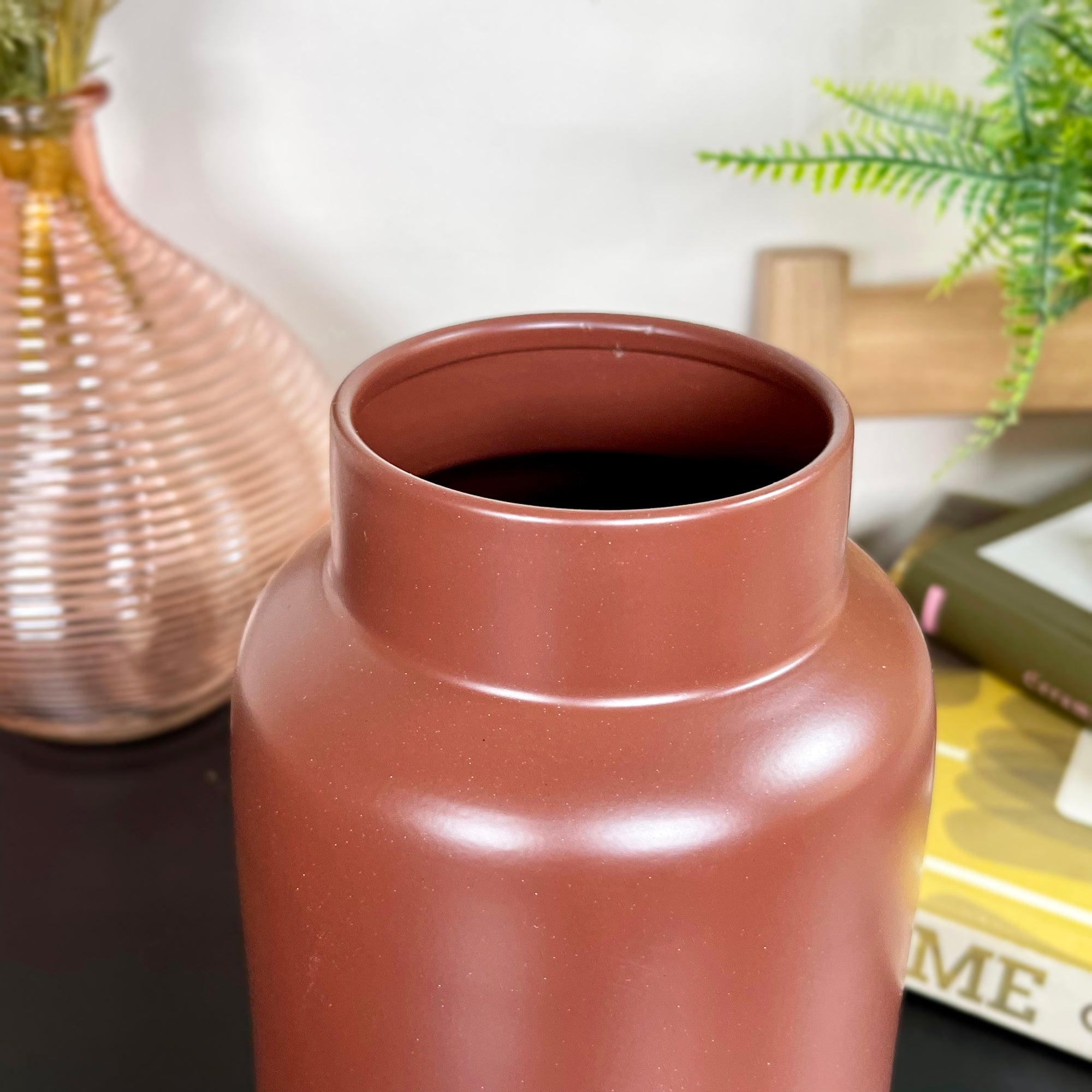 Red Nordic Wide Bottle Vase