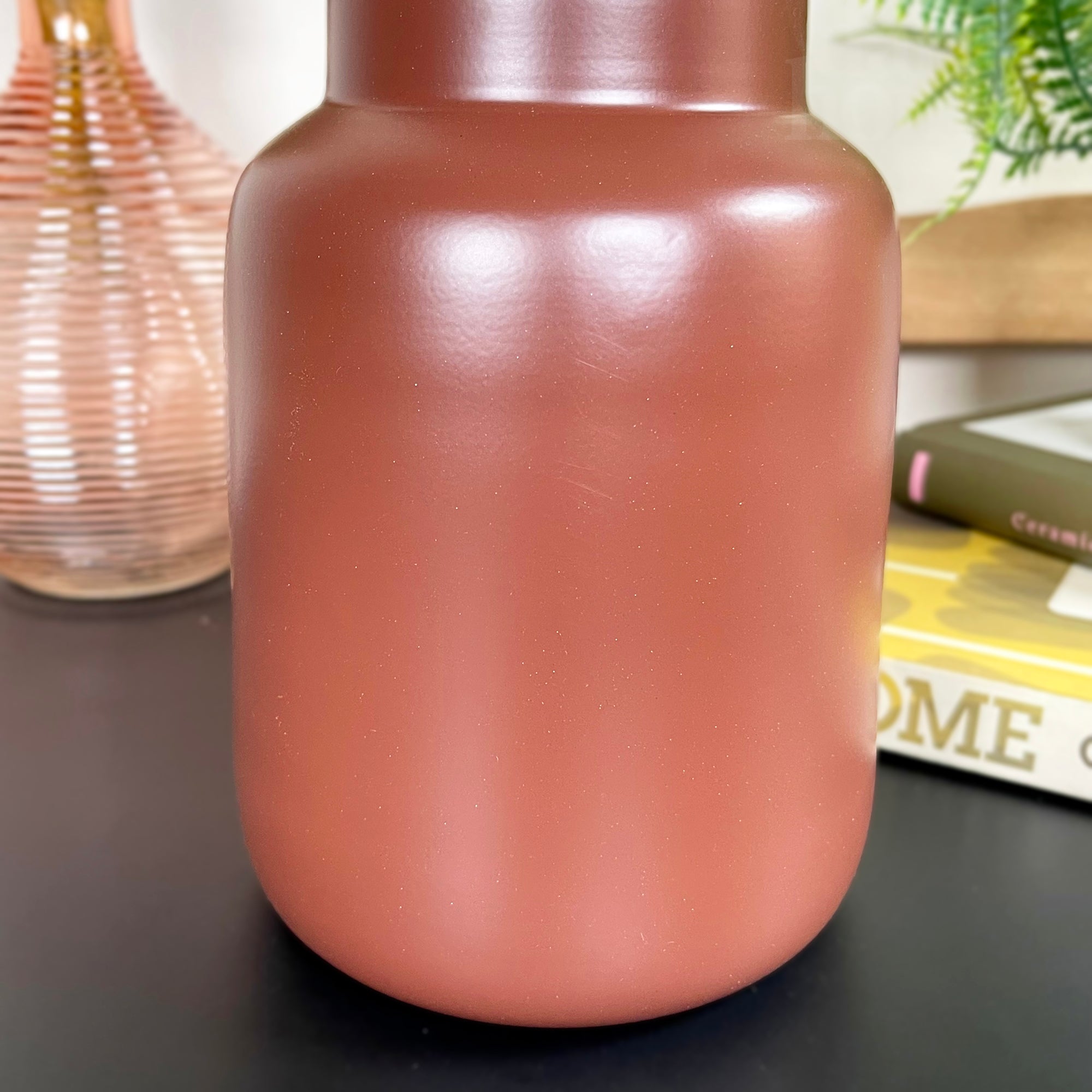 Red Nordic Wide Bottle Vase
