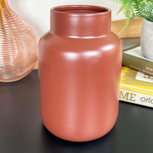Red Nordic Wide Bottle Vase