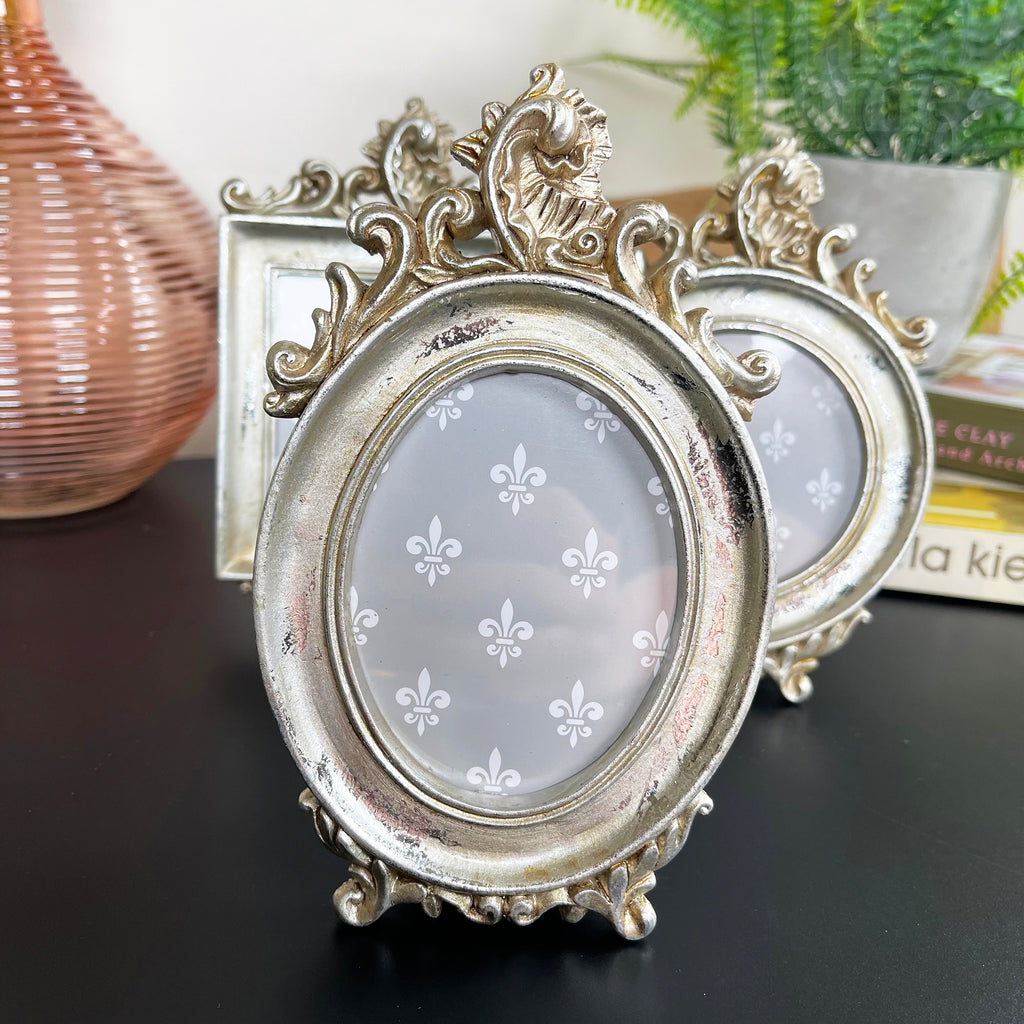 Baroque Silver Photo Frames Set Of 3