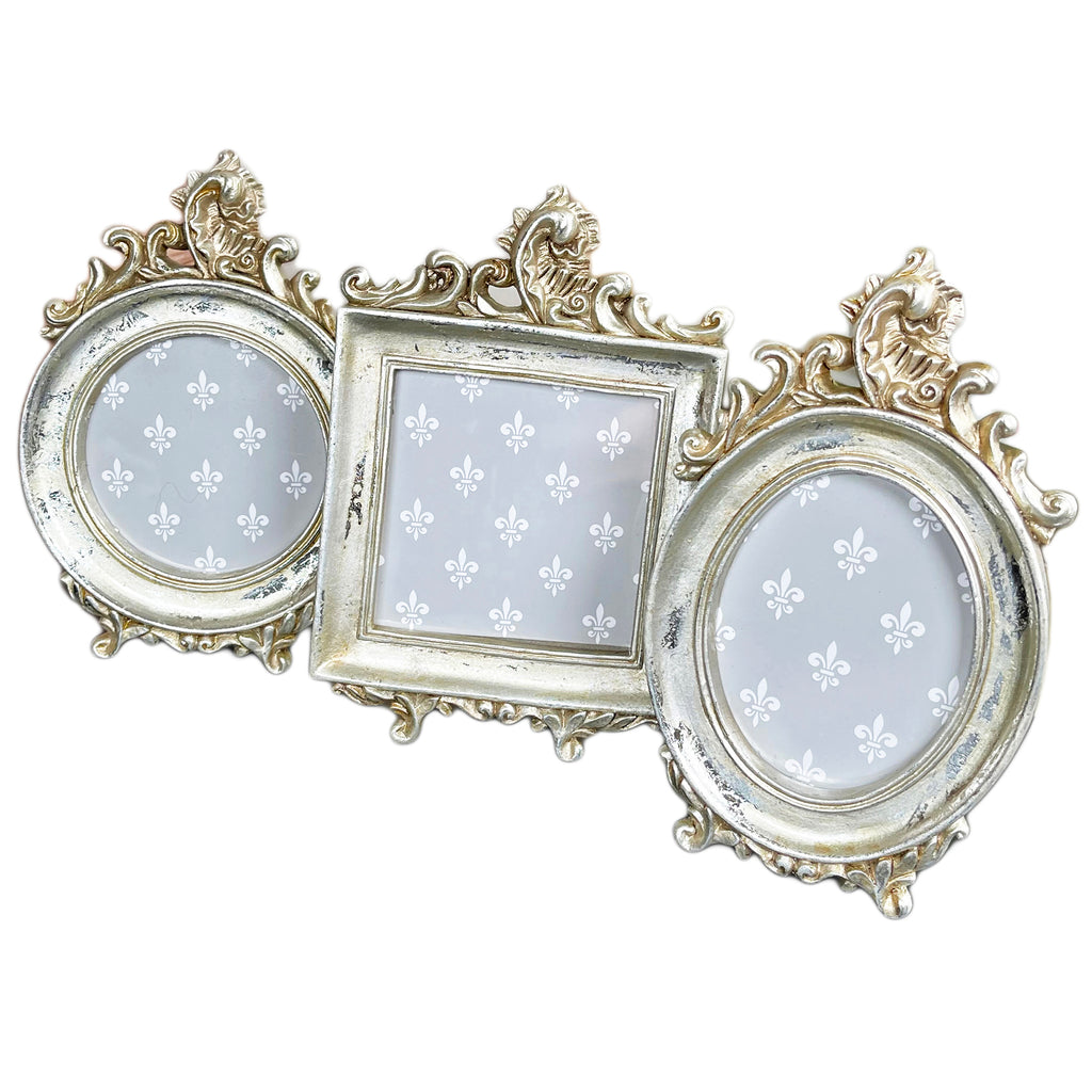 Baroque Silver Photo Frames Set Of 3