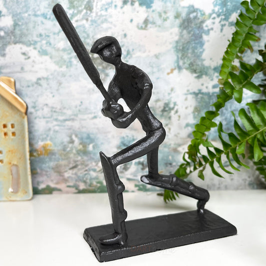 Gusseisen-Cricketspieler-Skulptur als Vatertagsgeschenk für Männer