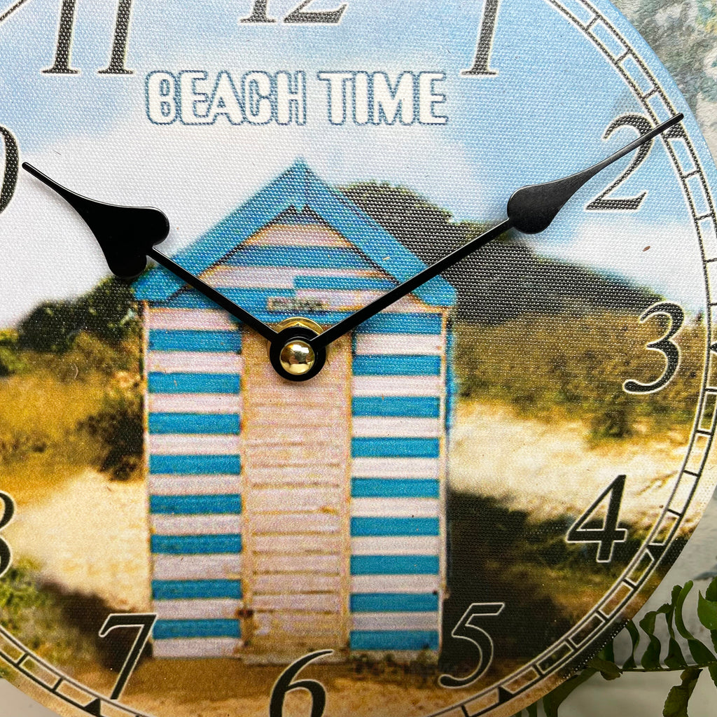 Beach Hut Round Wall Clock 20cm