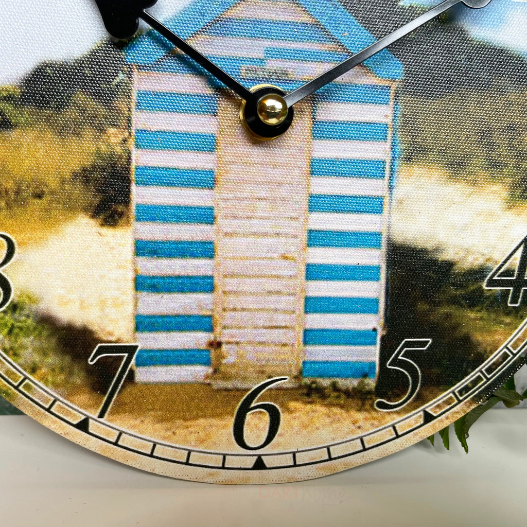 Beach Hut Round Wall Clock 20cm
