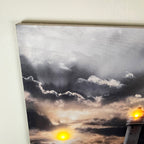 LED Lighthouse Sunset Canvas Wall Art