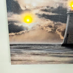 LED Lighthouse Sunset Canvas Wall Art