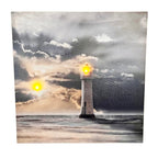 LED Lighthouse Sunset Canvas Wall Art
