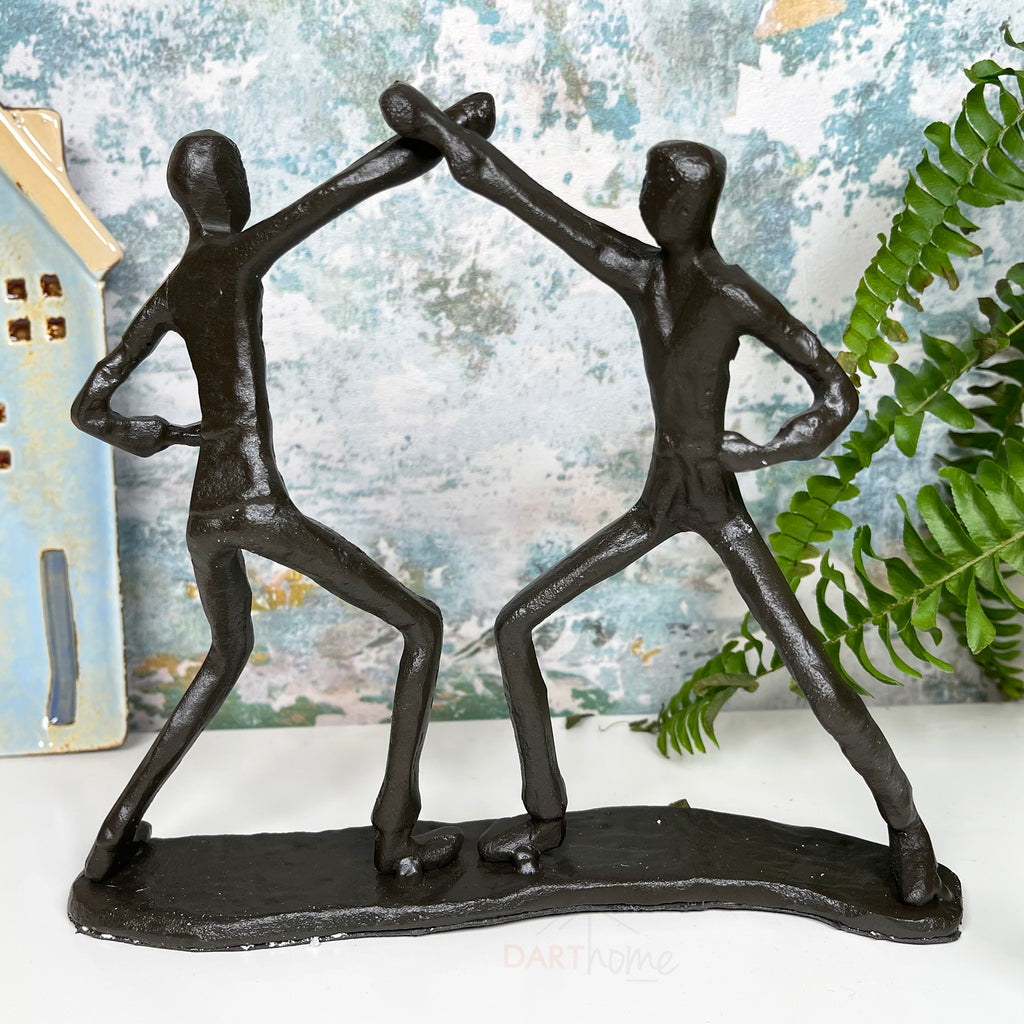 Cast Iron Martial Arts Fighters Sculpture Fathers Day Gift