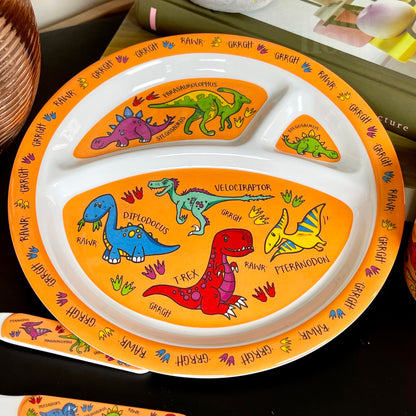 Orange Dinosaur Eating Set