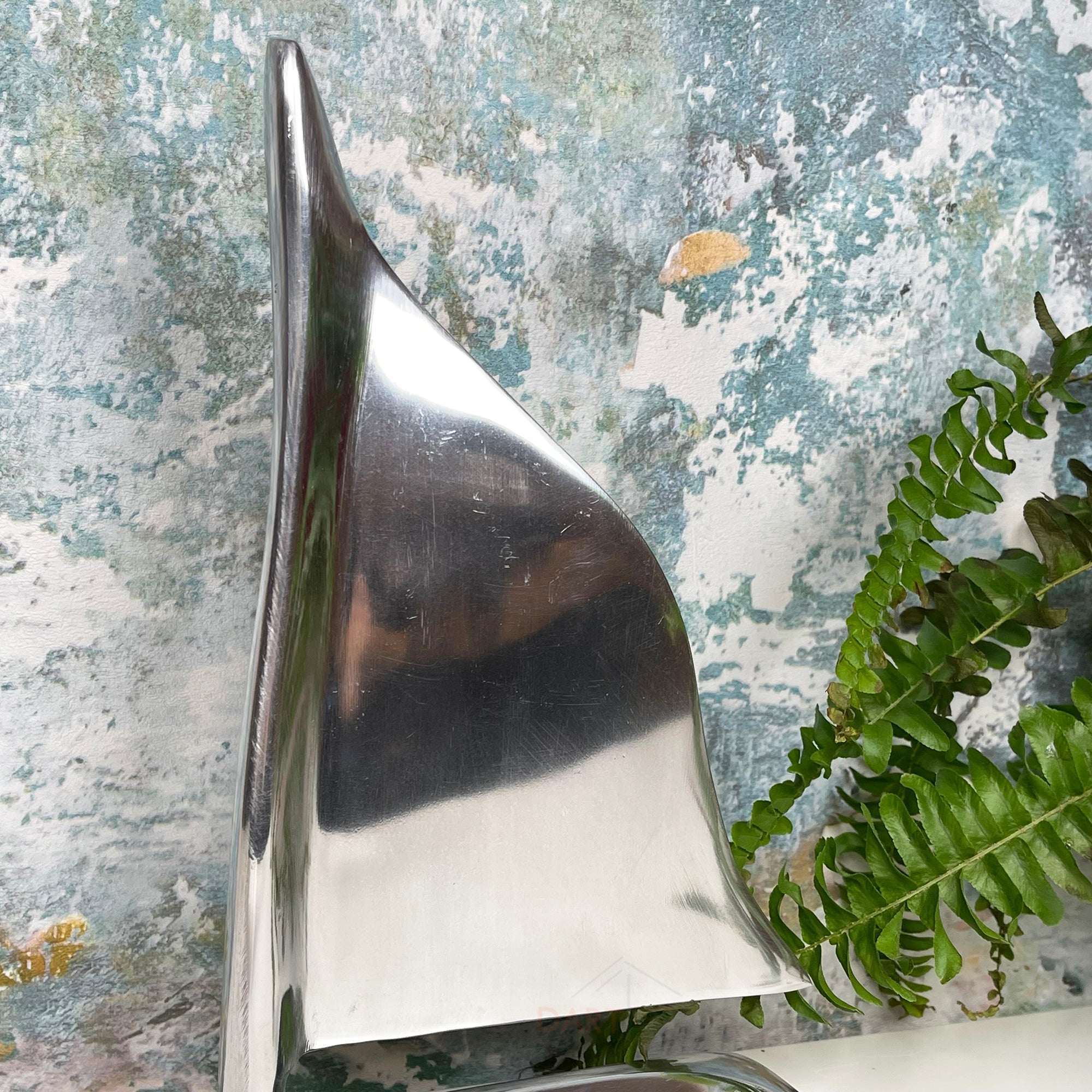 Chrome Silver Metal Boat Ornament