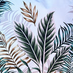 Goldenes tropisches Dschungel-Außenkissen