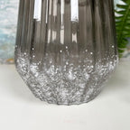 Kerzenhalter aus silbernem glitzerndem Glas, 2er-Set